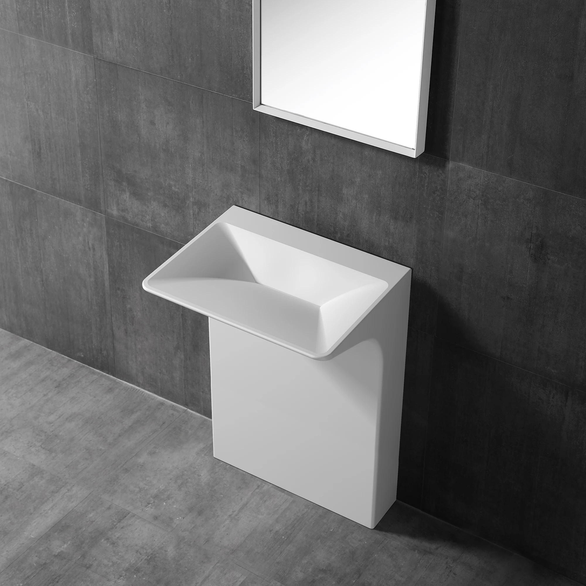 2025 مصنع OEM شكل دائري الحمام غسل حوض اليد قائما بذاته يلقي الراتنج الفن بالوعة