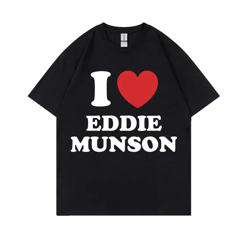 I Love Eddie Munson Graphic T-shirts The Demogorgon Cannibal Flower Monster T-shirt Men Women Cotton Casual Oversized T Shirts