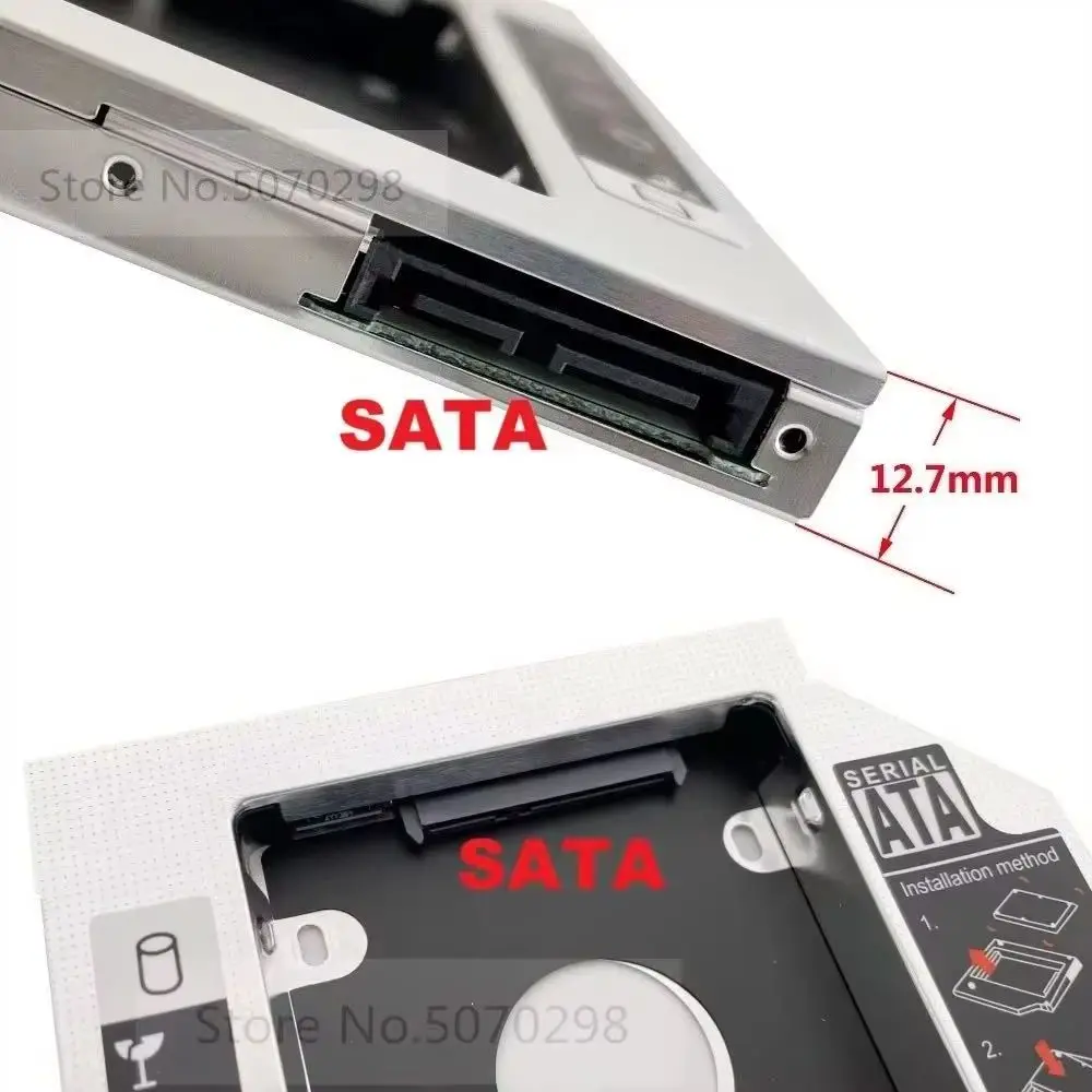 with Bezel Front Panel 2nd Secondary 2.5 SATA Hard Drive HDD SSD Optical bay Caddy Frame Bracket Tray for Lenovo G490 G400 G410