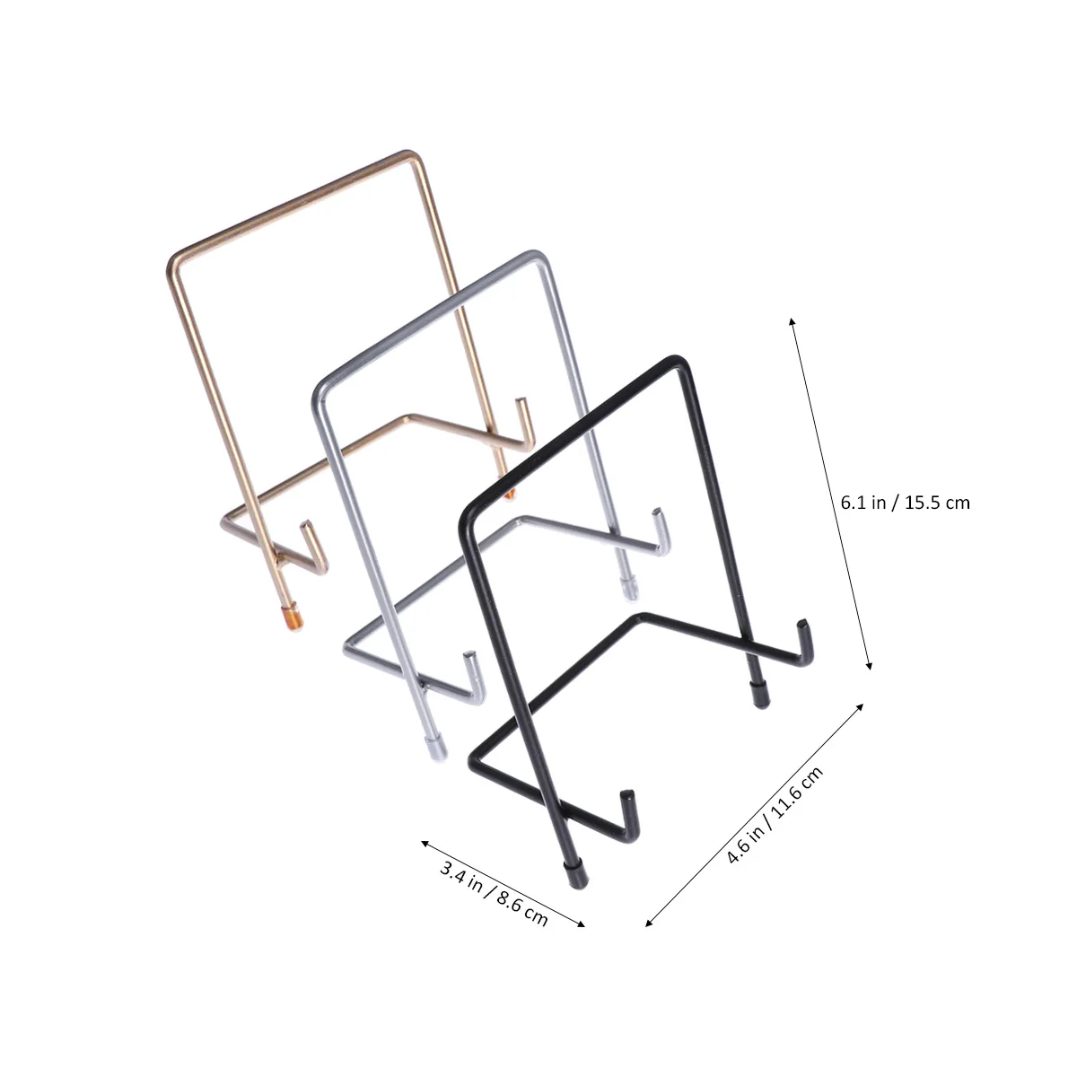 3pcs Geometric Iron Storage Rack Desktop Organizer Stand For Book Journal Dish Corrosion Resistant Home Office Wedding