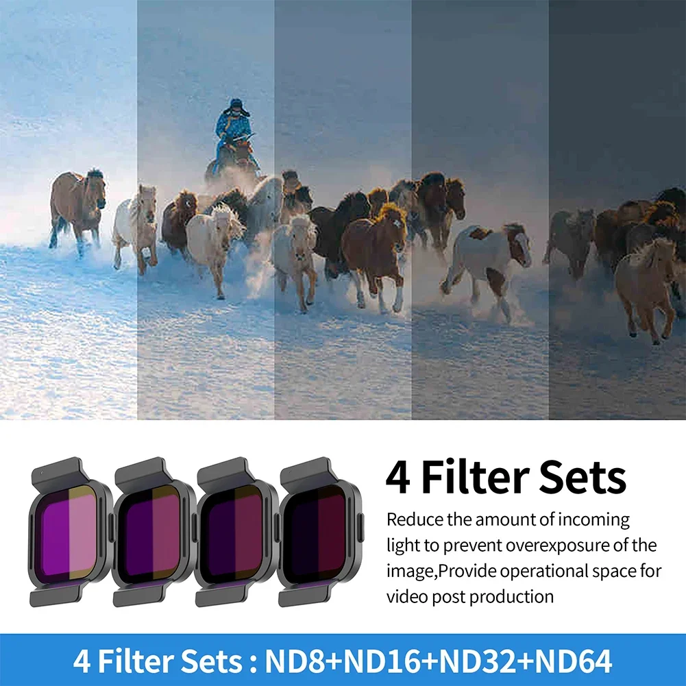 Gimbal-Mounted Filter Kit for DJI Flip with CPL UV ND16 ND32 ND64 for Smoother Shutter Speed Adjustment Outdoors
