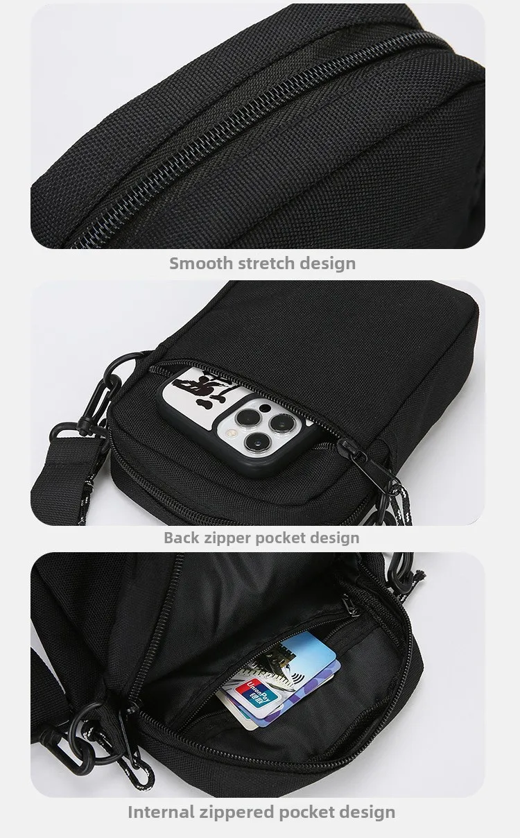 Fashionable and Trendy Shoulder Bag, Casual Commuting Mobile Wallet, New Daily Minimalist Oxford Cloth Crossbody Bag for Men