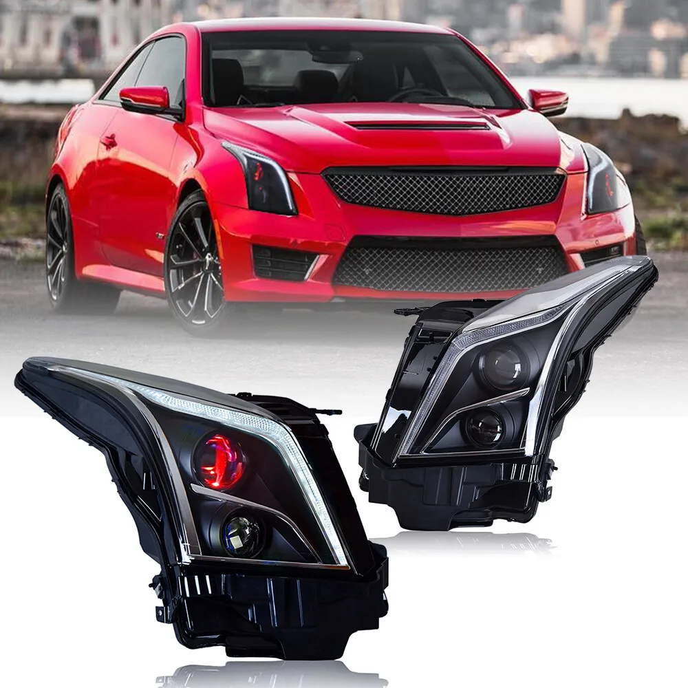 

2 шт. красный светодиодный проектор «Глаз дьявола» в сборе для Cadillac ATS 2013-2019, передняя фара, аксессуары для фар DRL