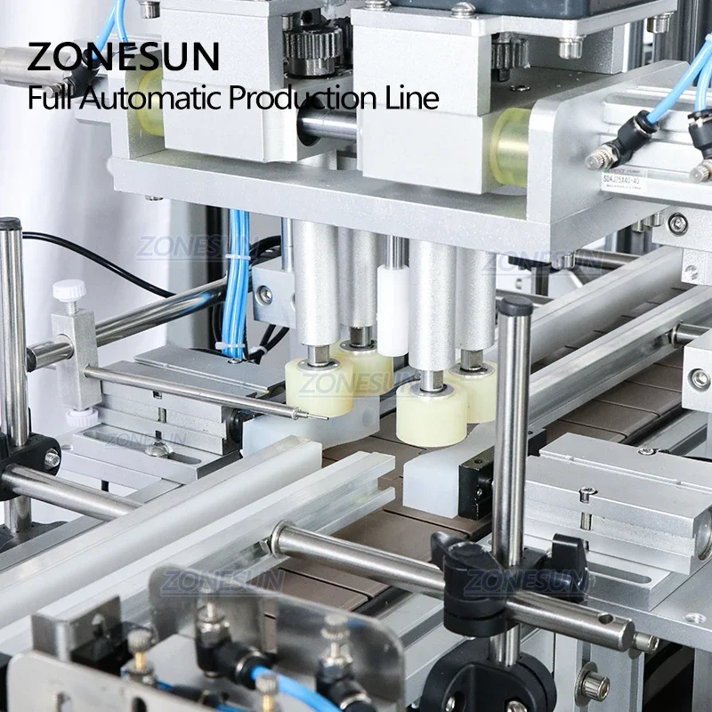 ZONESUN Automatic Desktop juice liquid Eye Drop 4 Heads Filling Capping Round Bottle Labeling Machine Production Line