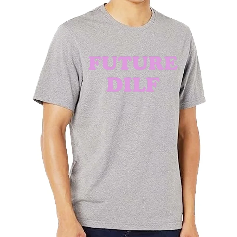 Camisetas Graficas con letters Retro DILF del future divertido، camiseta غير الرسمي a la moda para hombres y mujeres، cam