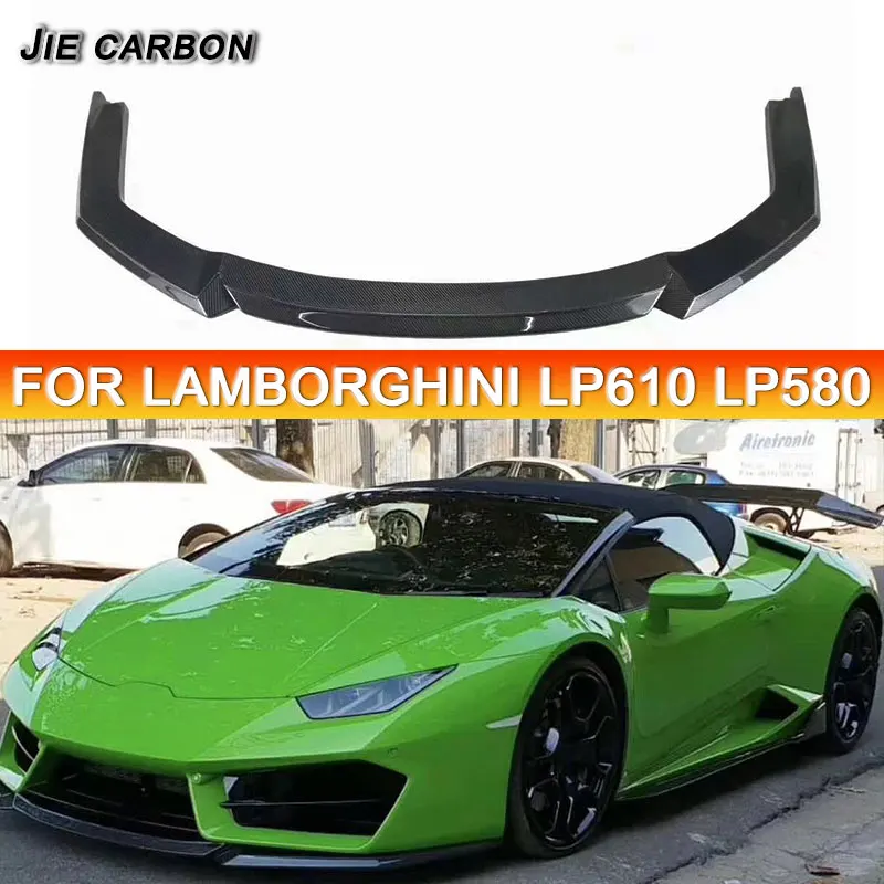 LP580 Carbon Fiber V Style Front Bumper Lip For Lamborghini Huracan LP580 LP610 Upgrade Front Bumper Splitter Lip Diffuser Cover