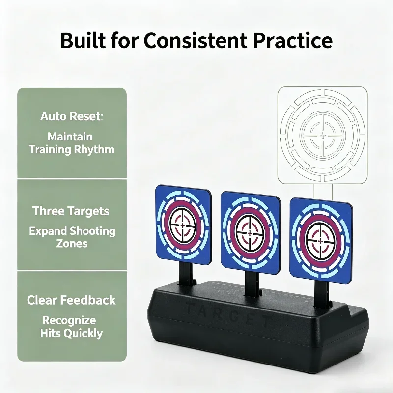 Parent-child Interactive Vertical Game Target Auto Rebound Mechanical Reset Reusable Foam Dart Training Board
