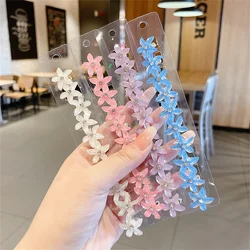 10PCS Crystal Flower Hair Clip Women Braided Hair Small Barrettes Cute Side Clip Hair Grip Summer Girls Hair Accessories