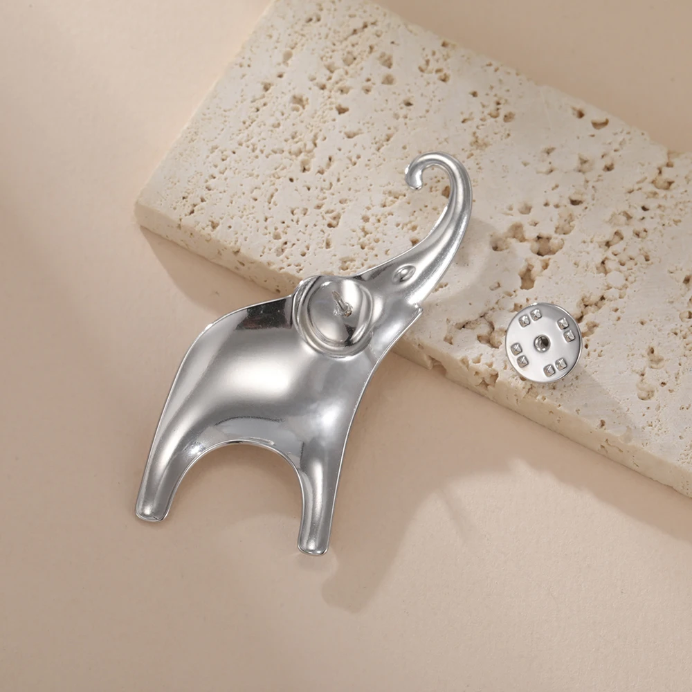 Dawapara Good Luck Elephant Brosche Pin Afrika Tier Totem Minimalistische Accessoires Broschen aus Edelstahl – Detail 17