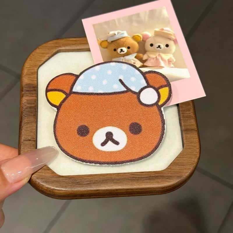 Cute Rilakkuma sleeping cap bangs stickers broken hair stickers Velcro stickers seamless hair accessories decoration view 5