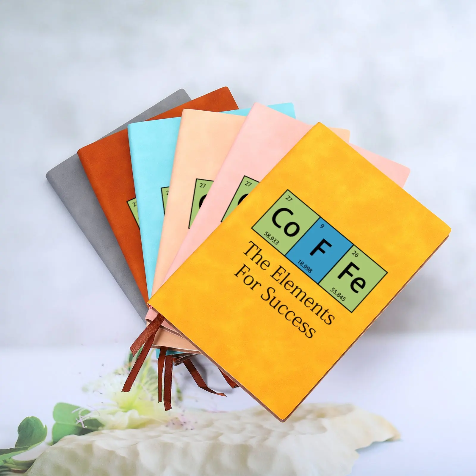 Cuaderno de cuero personalizado, libreta de 5,71x8,72 pulgadas, los elementos para el éxito para inspirar, diario para amigos, el mejor regalo inspirador