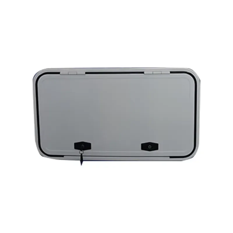 White Lockable RV Caravan Hatch Door Trailer Parts Camper Access Panel Factory Direct Caravan Accessories for Outdoor Travel