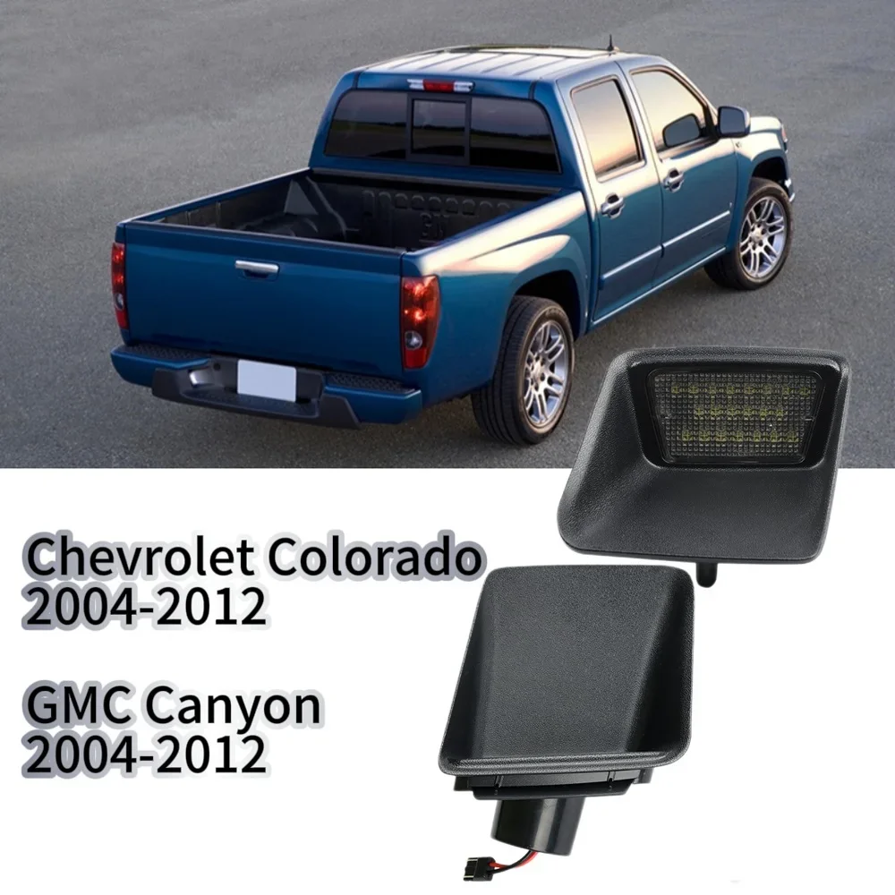 2pcs For Chevrolet Colorado GMC Canyon 2004-2012 White Led License Plate Lights Lamps 20985454 20985455