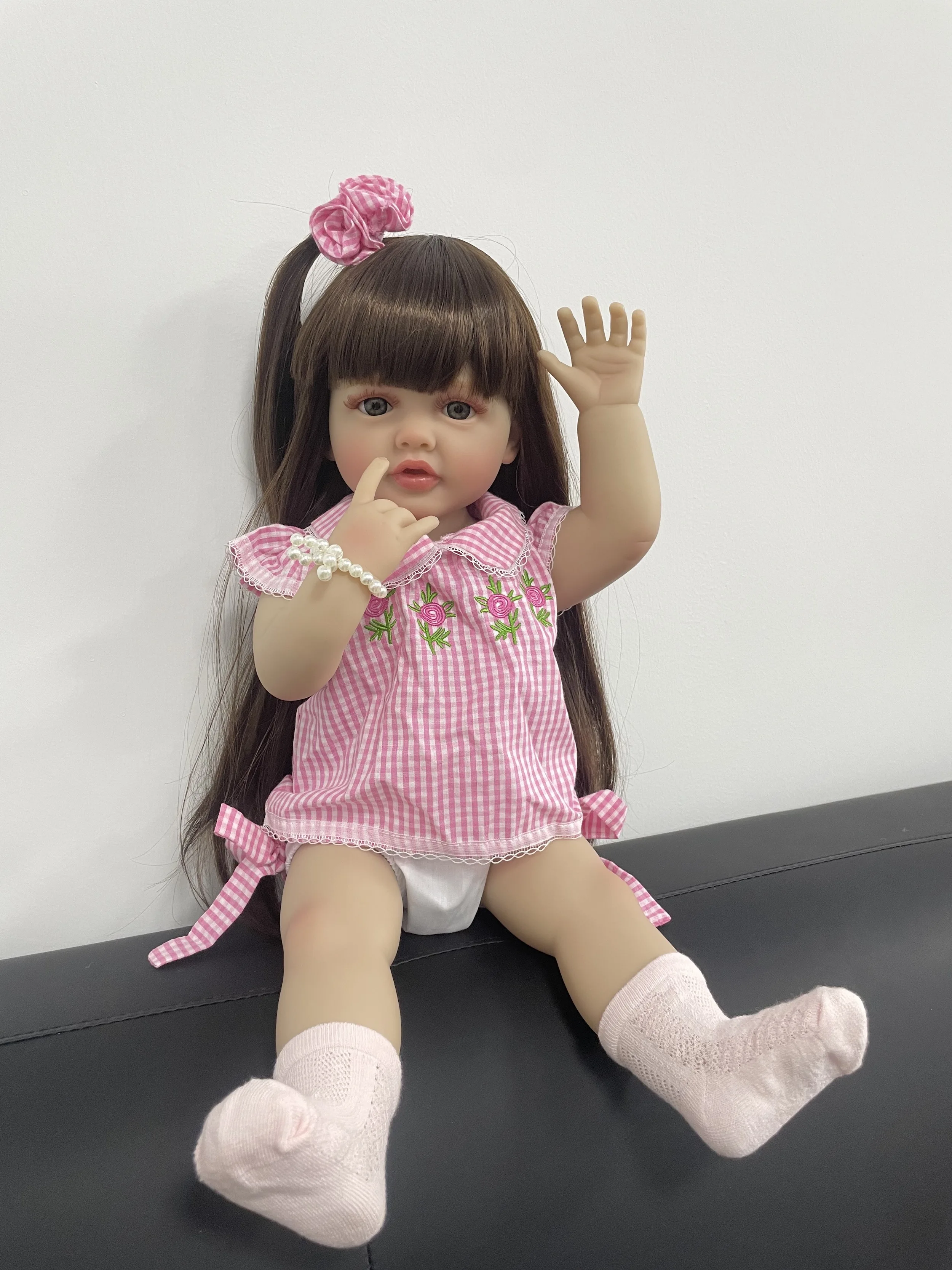 MRB 55CM 22Inch Full Silicone Vinyl Reborn Baby Betty Doll Lifelike Girl Cute Princess Toddler Bebe Birthday Christmas Gift