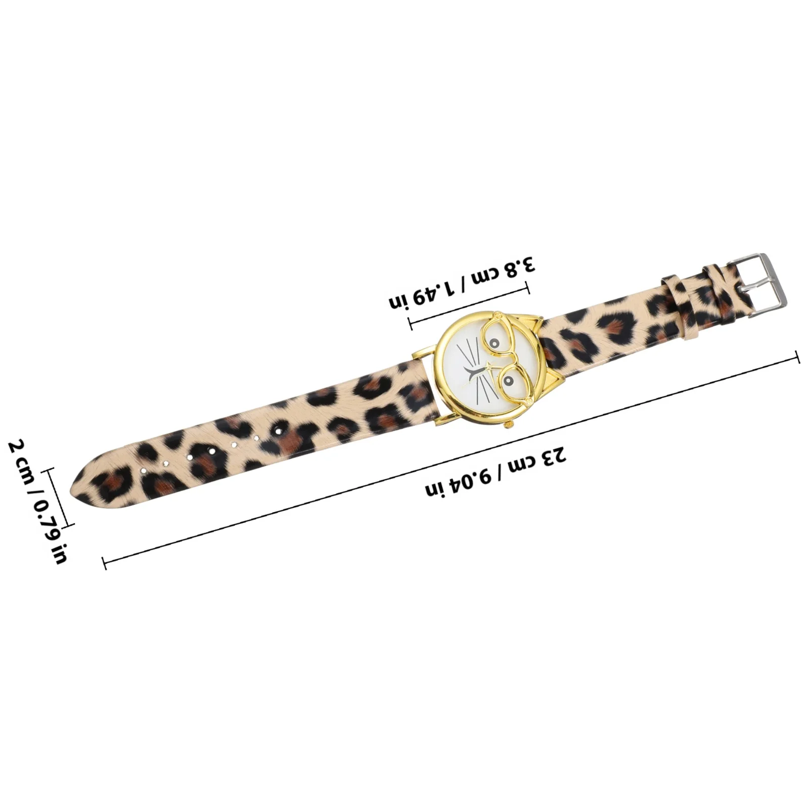 1pc Creative Cat Pattern Quartz Watch For Fashionable Pu Strap Durable Gift Timepiece