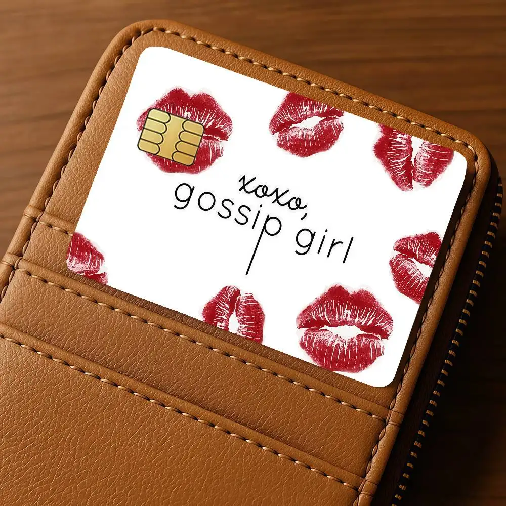 TV G-Gossip G-Girl XOXO Credit Skin Cover Card Stickers 4PCS Film Bus Pass Front Decoration Bank Debit Waterproof