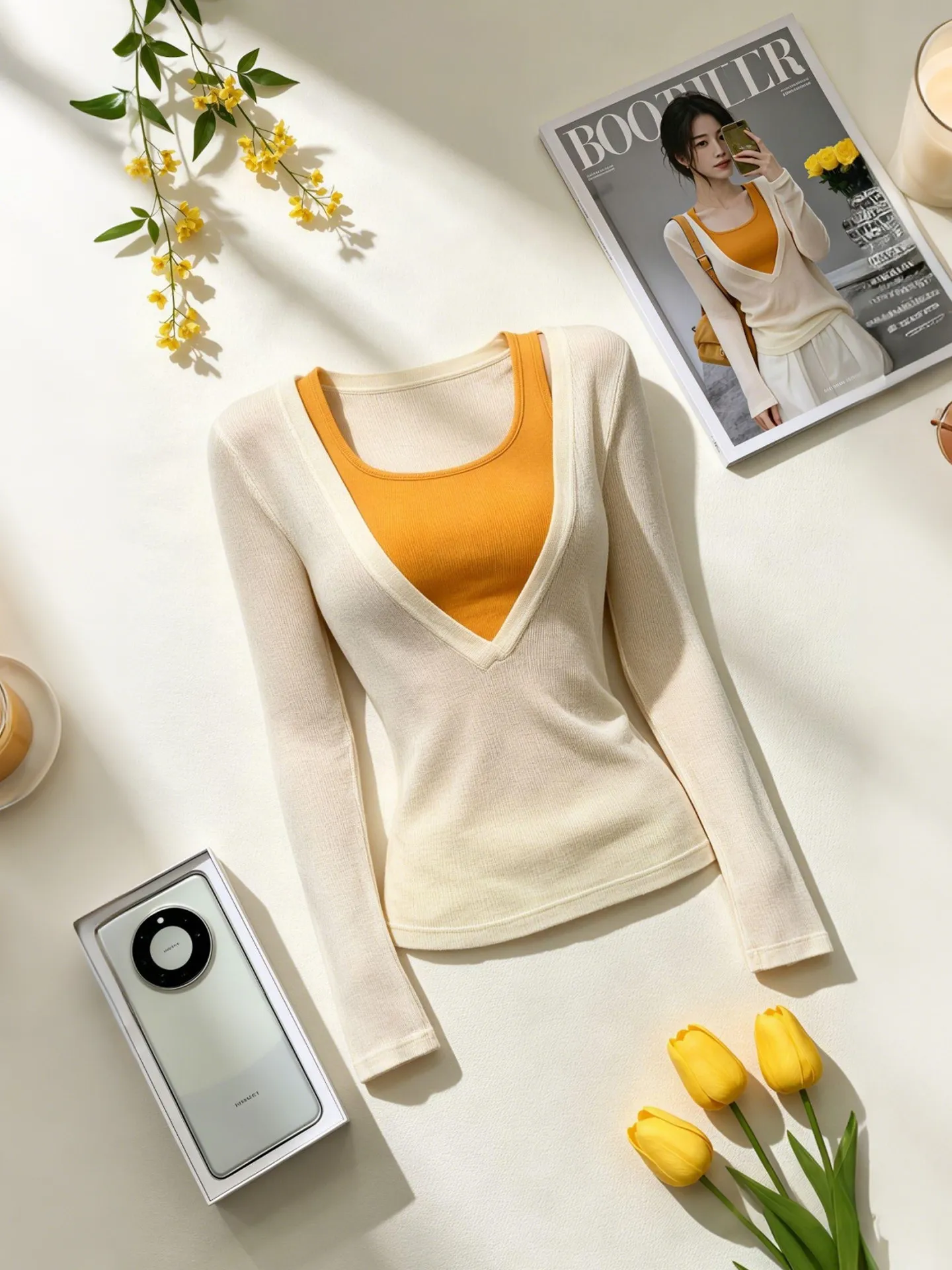 

Fashionable Knitted Color Vest Set Breathable Lightweight Summer Outfit for Younger Looking Versatile Simple Design