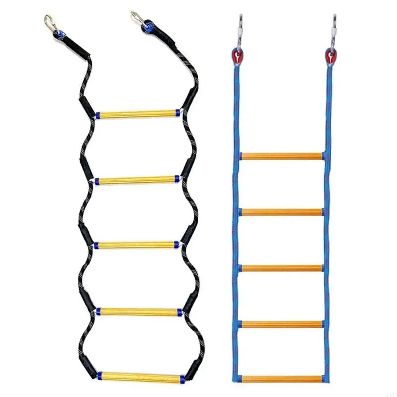 242F Portable Boat Rope Ladder Extension 5 Step Boat Rope Ladder Foldable Lightweight Swim Ladder Rigid Resin Step Designs