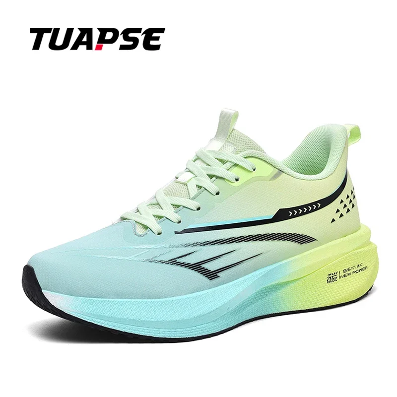 TUAPSE Men's Running Shoes Microfiber Leather Daily Training All-Match Men Carbon Plate Resistant Sports Shoes Size 39-48