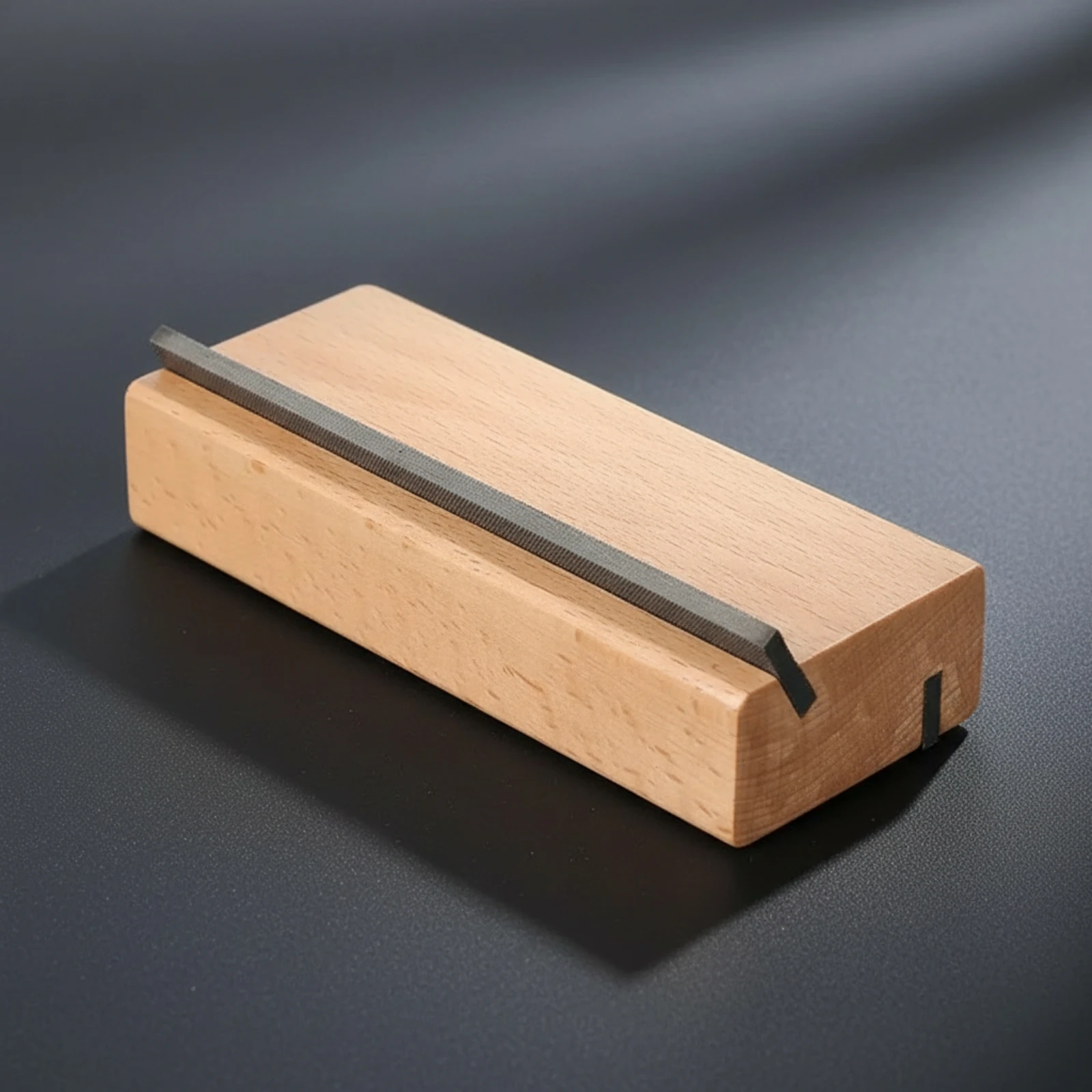 Fret Beveling File Beveled Fret File with Wooden Block Luthier Tool Professional Double-Sided for Luthiers, Guitar Maintenance