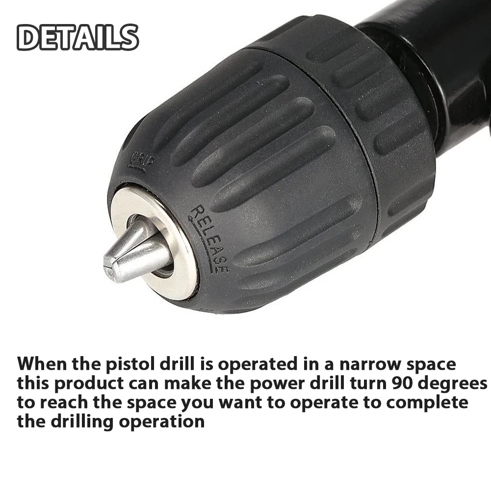 Right Angle Adapter For Electric Drills Right Angled Keyless Drill Chuck For Home House Improvement