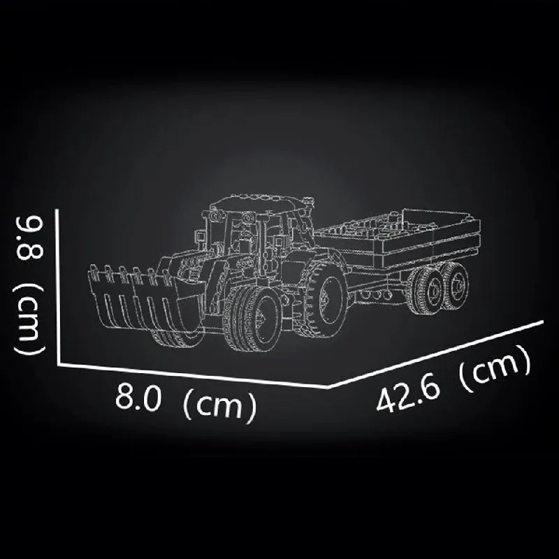 2in1 휠 로더 농업용 트레일러 빌딩 블록 기술 트랙터 조립 브릭 모델 키트 장난감 성인 어린이 선물 504PCS