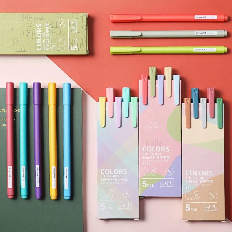 5-30Pcs Cute Morandi Color Gel Pens Set Vintage Pen 0.5mm Fine Ink,for Writing Hand Account,Drawing Notes Markers Stationery view 2