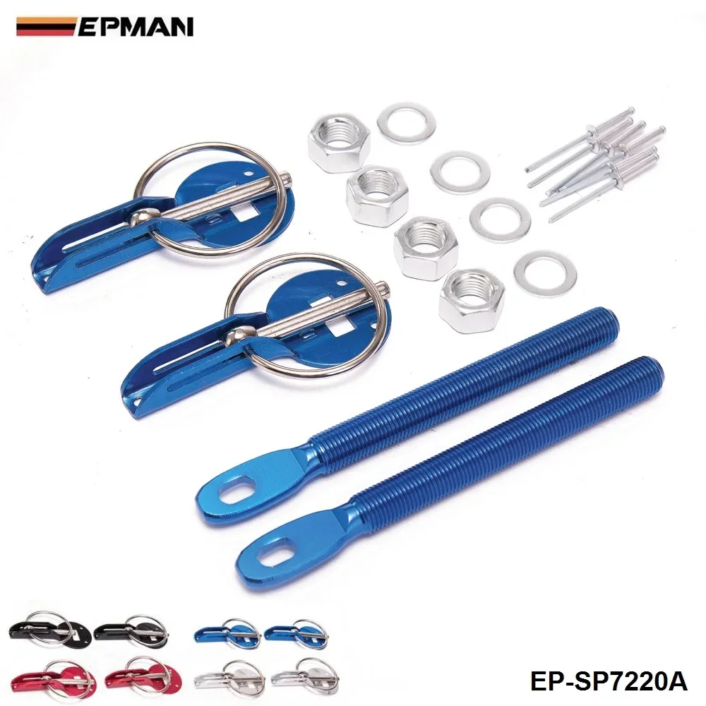 Racing Blue Hood Bonnet Pin Kit Aluminium For All Cars Lock Locking Sport New For Seat 2001-2006 EP-SP7220A-Blue