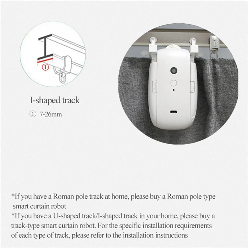 

-A99Z 2PCS TUYA Smart Bluetooth Curtains Robot Roman Rod Track/T/U-Rail Tracks 3In1 Automatic Curtain Opener Curtain Remote