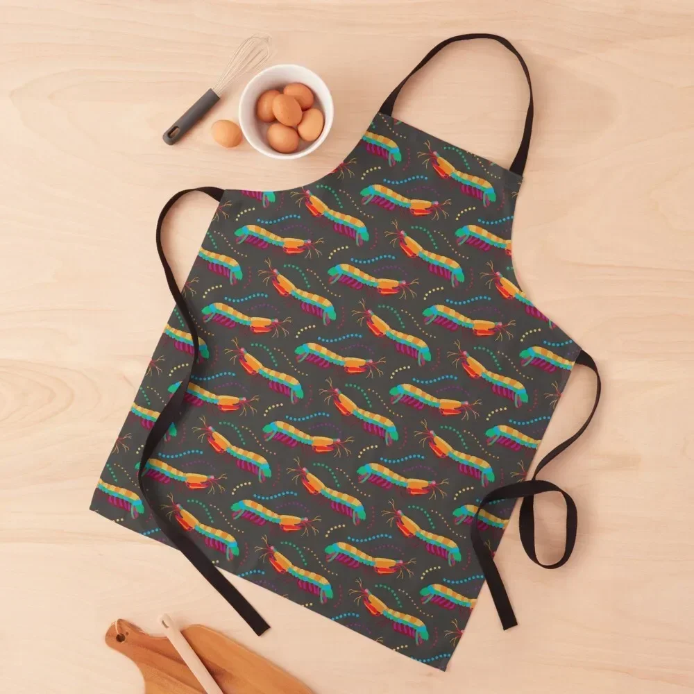 

Peacock Mantis Shrimp Pattern Apron Restaurant Kitchen Equipment New year's Apron