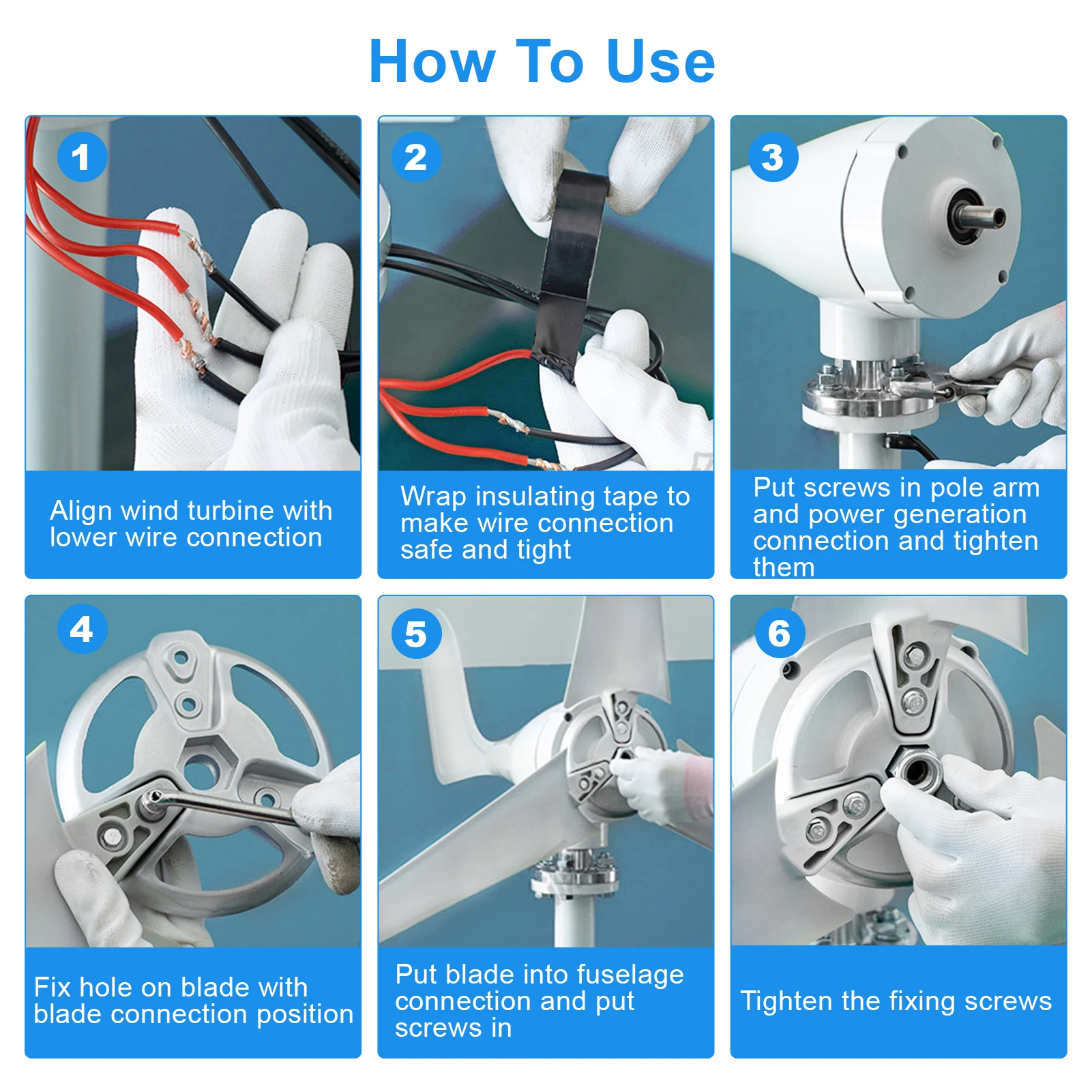 مجموعة توربينات الرياح، مولد طاقة الرياح 12 فولت/24 فولت 100 وات، 5 أوراق نظام توربينات الرياح المنزلية مع وحدة تحكم للمنازل المتنقلة للقوارب #5