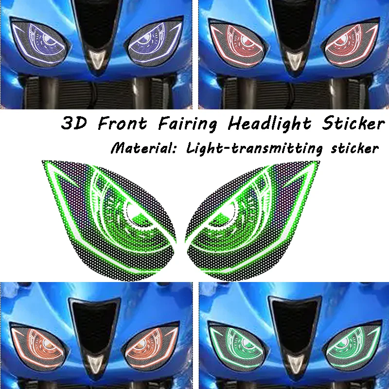 Motorcycle 3D Front Fairing Headlight Guard Sticker Head Light Protection Fit For NINJA ZX6R ZX 6R 636 2007 2008