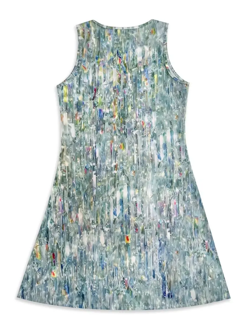 Ärmelloses A-Linien-Kleid mit V-Ausschnitt, locker und lässig, kaschiert die Figur und macht schlank, kurzer Urlaubsrock für Damen. – Detail 3