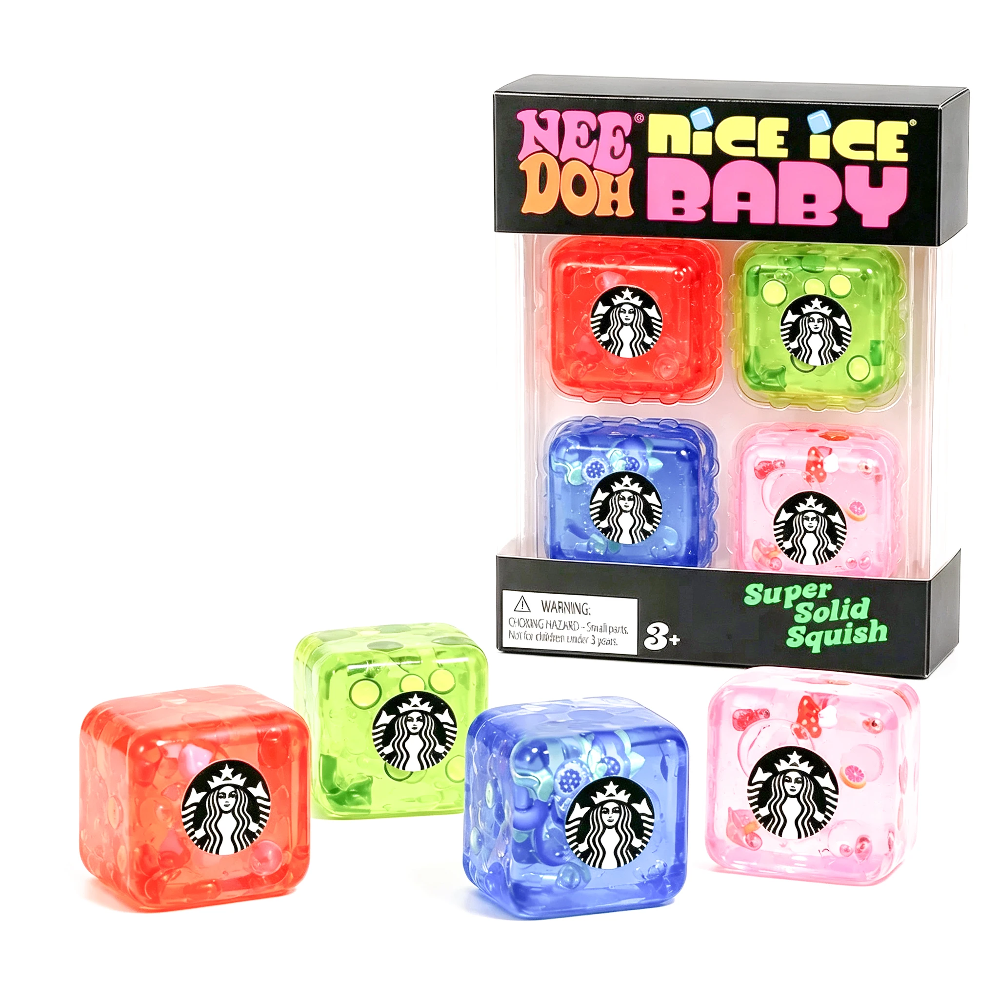 4Pcs NeeDoh Nice Ice Cube Mini  Adults Toy Slow Rebound Fidget Toy Stress Relief Gift for Adults New Year's gift ﻿