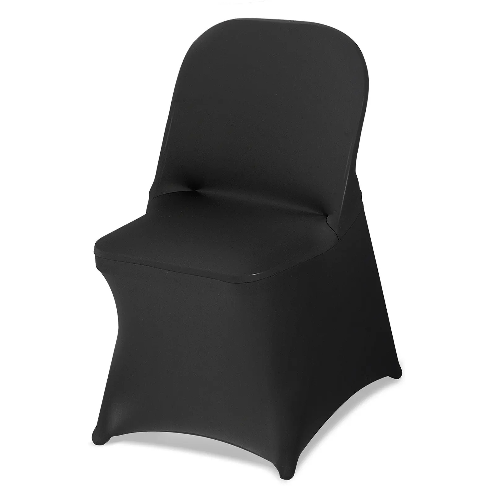 

150 Pcs Black Chair Covers, Polyester Spandex Chair Cover, Stretch Slipcovers For Wedding Party Dining Banquet Flat-Front Chair