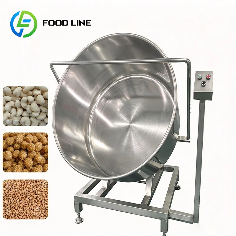 Peanut Sugar Coater Nut Coating Machine Candy Panning Pan Commercial Popcorn Snacks Customized