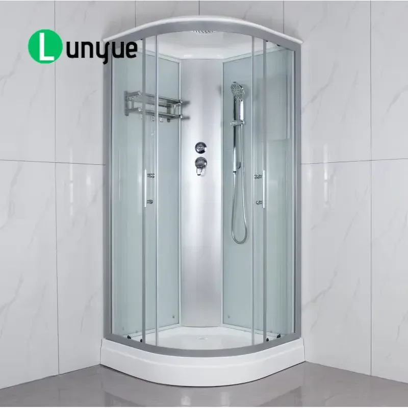 Curved Steam Shower Room Tempered Glass Sliding Door Acrylic Base Full Set Residential Bathroom Enclosure Project Supply