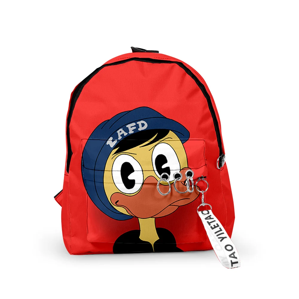 

Cartoon Youthful Quackity My Beloved School Bags Notebook Backpacks 3D Print Oxford Waterproof Key Chain Small Travel Bags