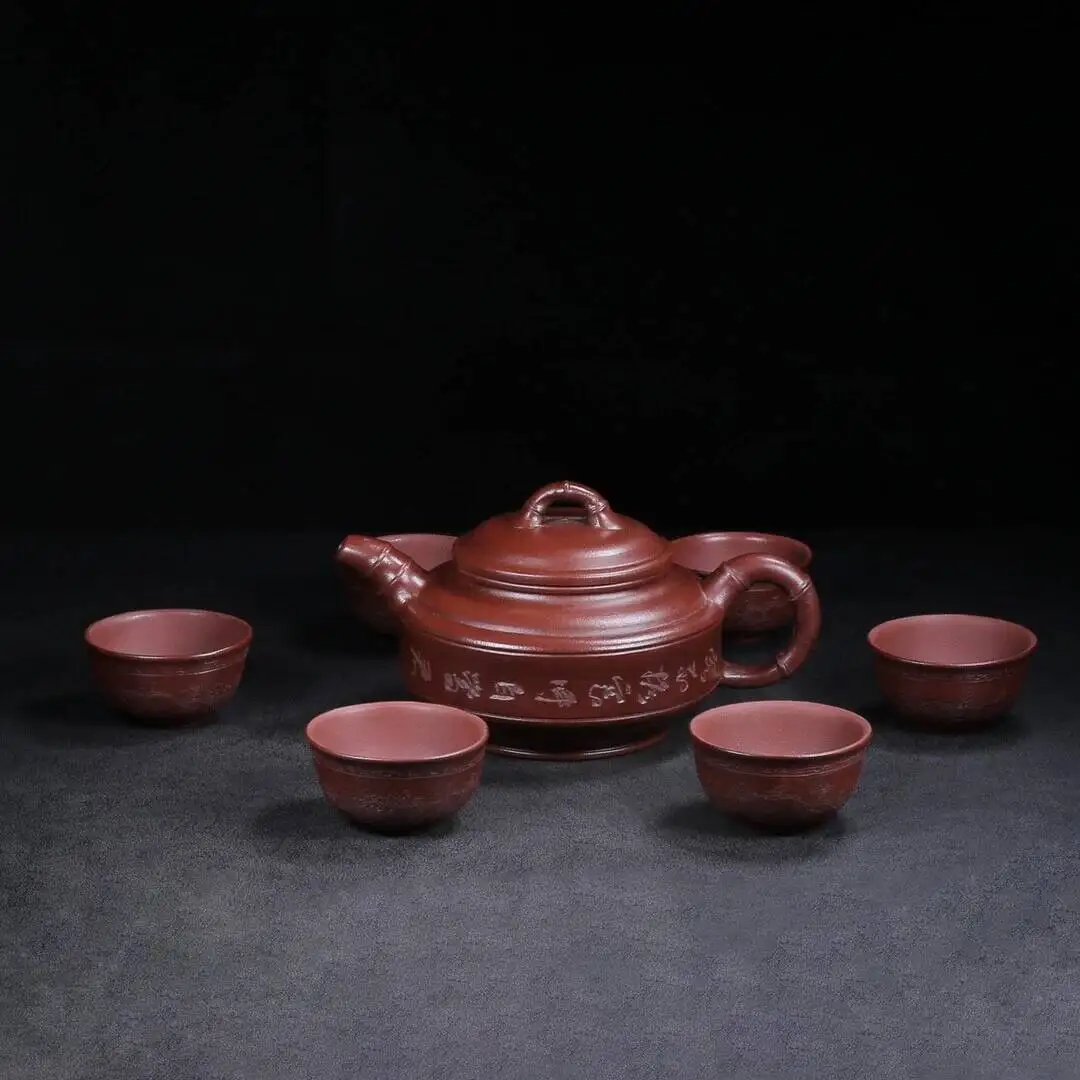Chinese Yixing Zisha Clay Handmade Exquisite Teapot Double Black Tea Pot 500CC
