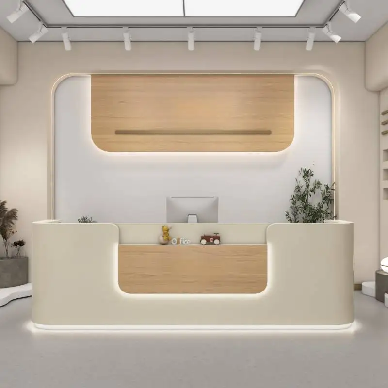 Mostradores de Recepción para Consultorio Dental, Salón de Belleza, Hotel, con Iluminación LED, Clásicos, Comerciales, Muebles de Recepción