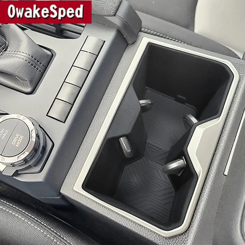 

For Toyota Tacoma 2024 Car Console Water Cup Holder Dust-proof Limit Seat Container Tray Decoration Sticker Interior Accessories