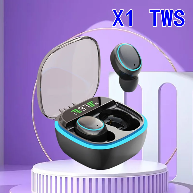 X1 TWS Wireless Headphones LED Power Earphones Digital Display Headset Stereo Sound Bluetooth-compatible 5.4 for Xiaomi Lenovo