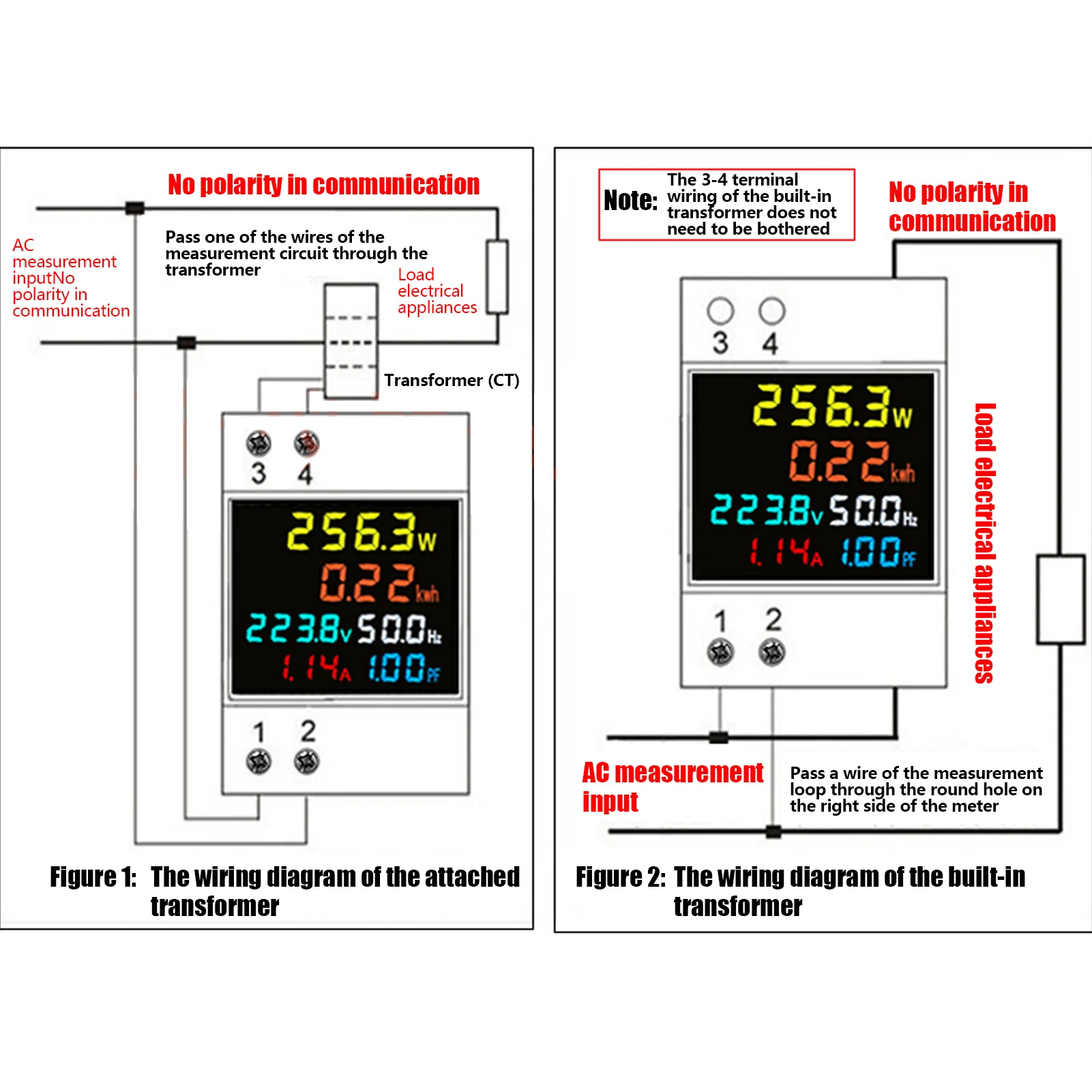 D52‑2066 Household Watt‑Hour Meter Rail Type 220V Smart Single Phase Energy Meter AC40.0‑300.0V Smart Watt‑Hour Meter image 6