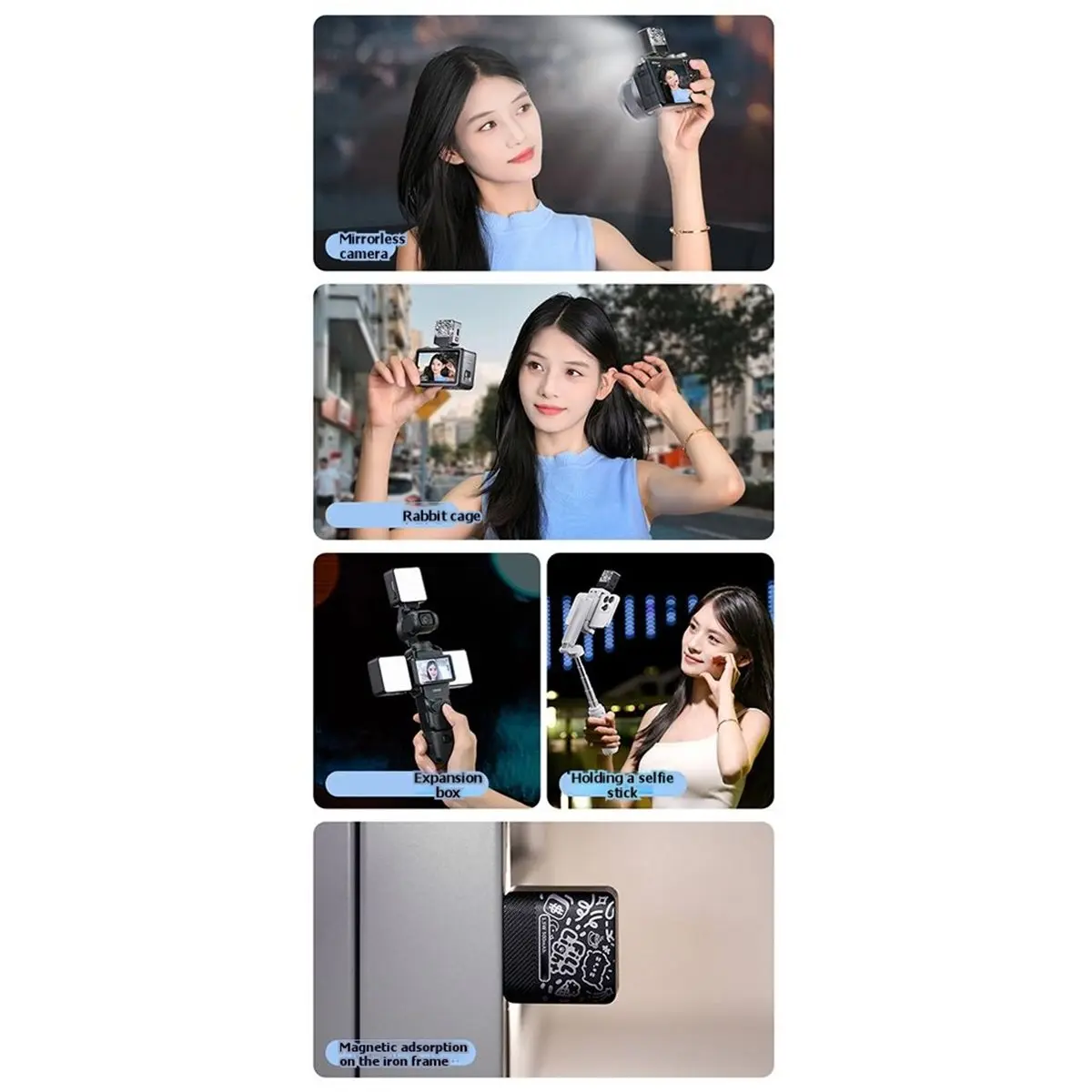 Dynamic Portable 3-Level Magnetic LED Fill Light for DJI Osmo Pocket 3 Dimming Brightness Photography Lighting Light Accessory