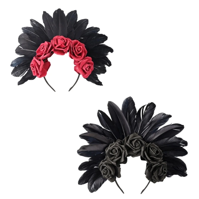 

New Unique Halloween and Flower Hair Accessory Headband Hair Decoration for Themed Parties and Role Playing Event
