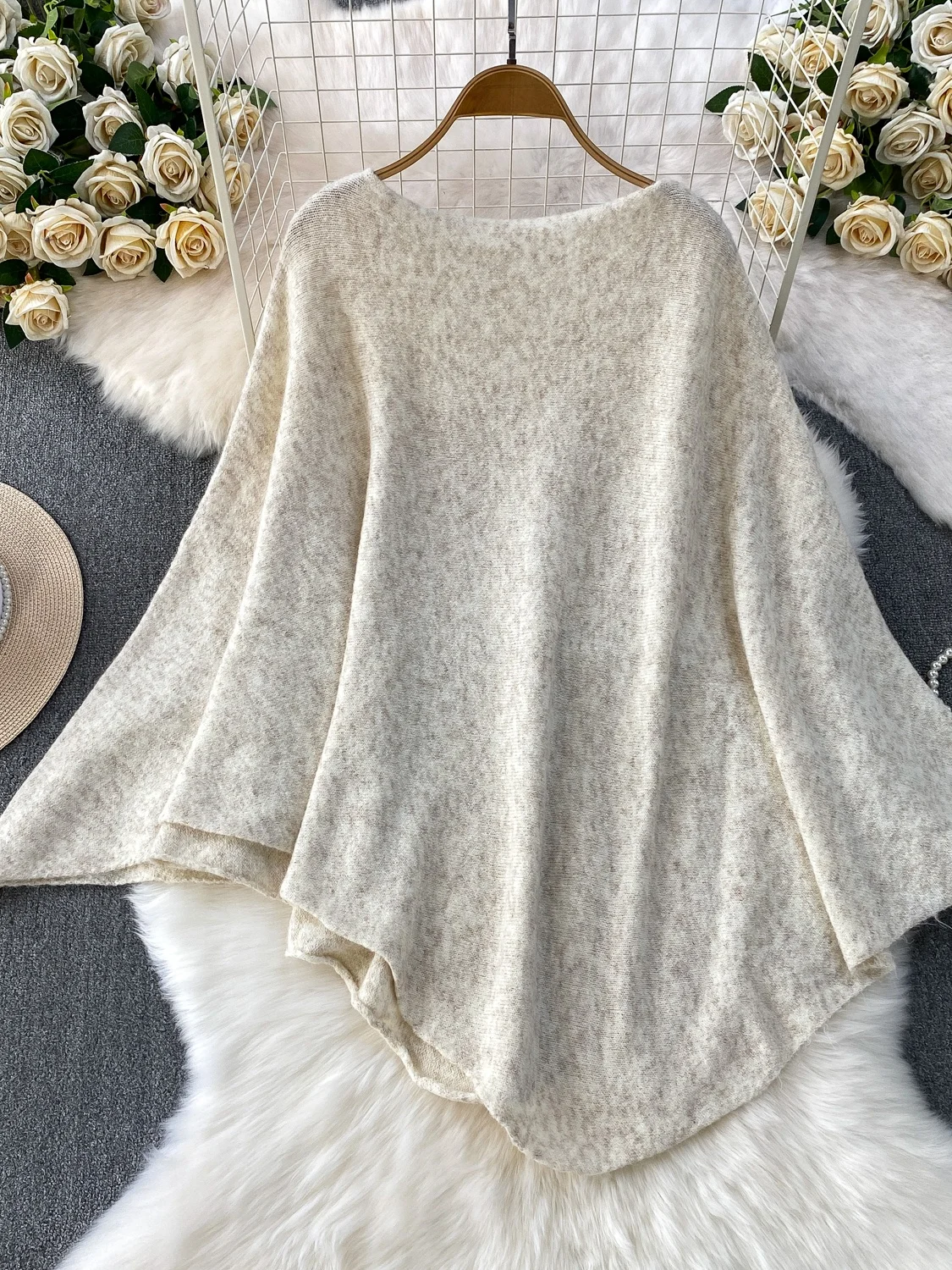 Autumn Winter Knitted Long Sve One oulder Waist Cinched Bell Sve Dr Two Piece Set Faionable Aosphere Sensation