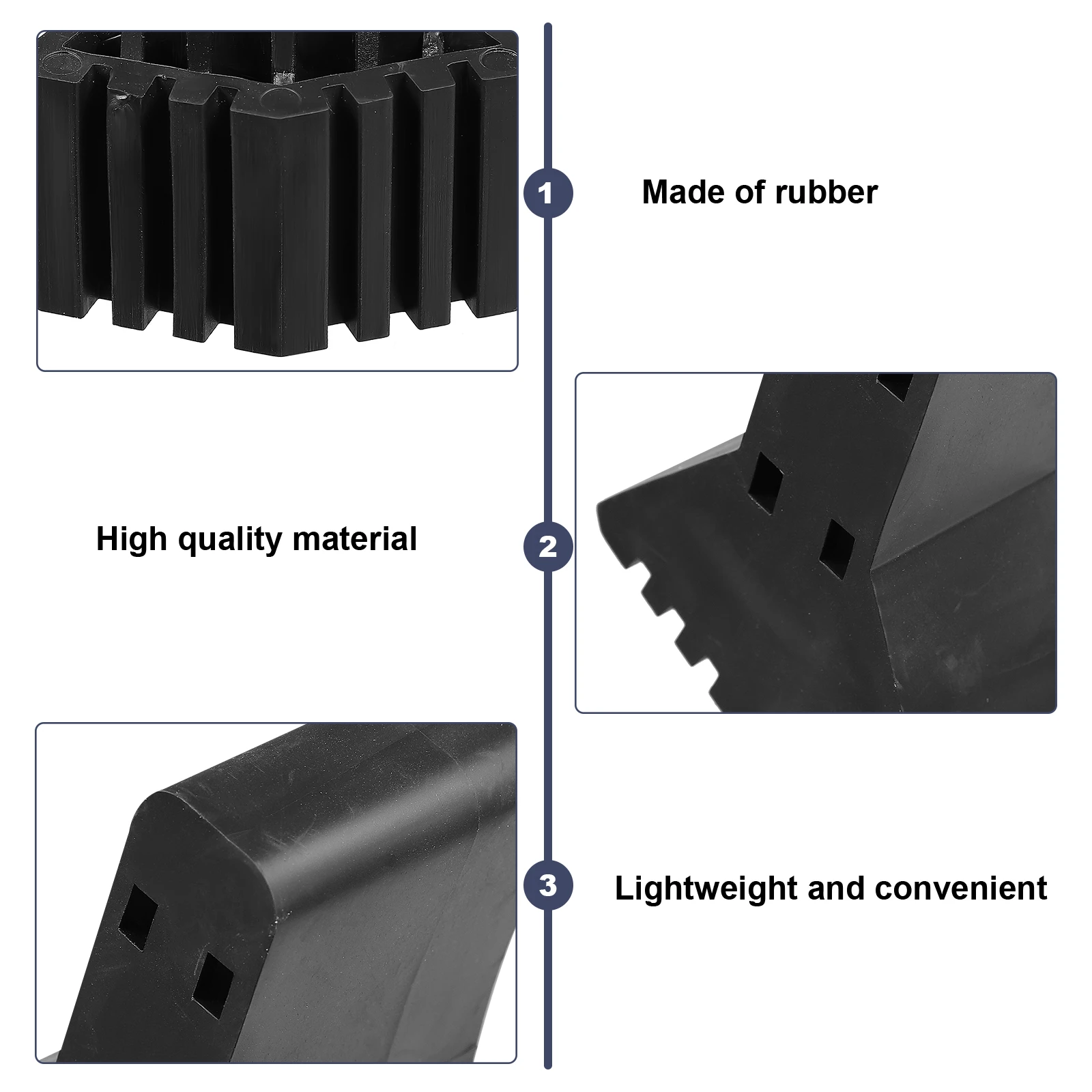 

4pcs Ladder Non-slip Foot Pads Safety Mats Black Color Rubber Material Deep Ridges Foldable Stairs Accessories Protective