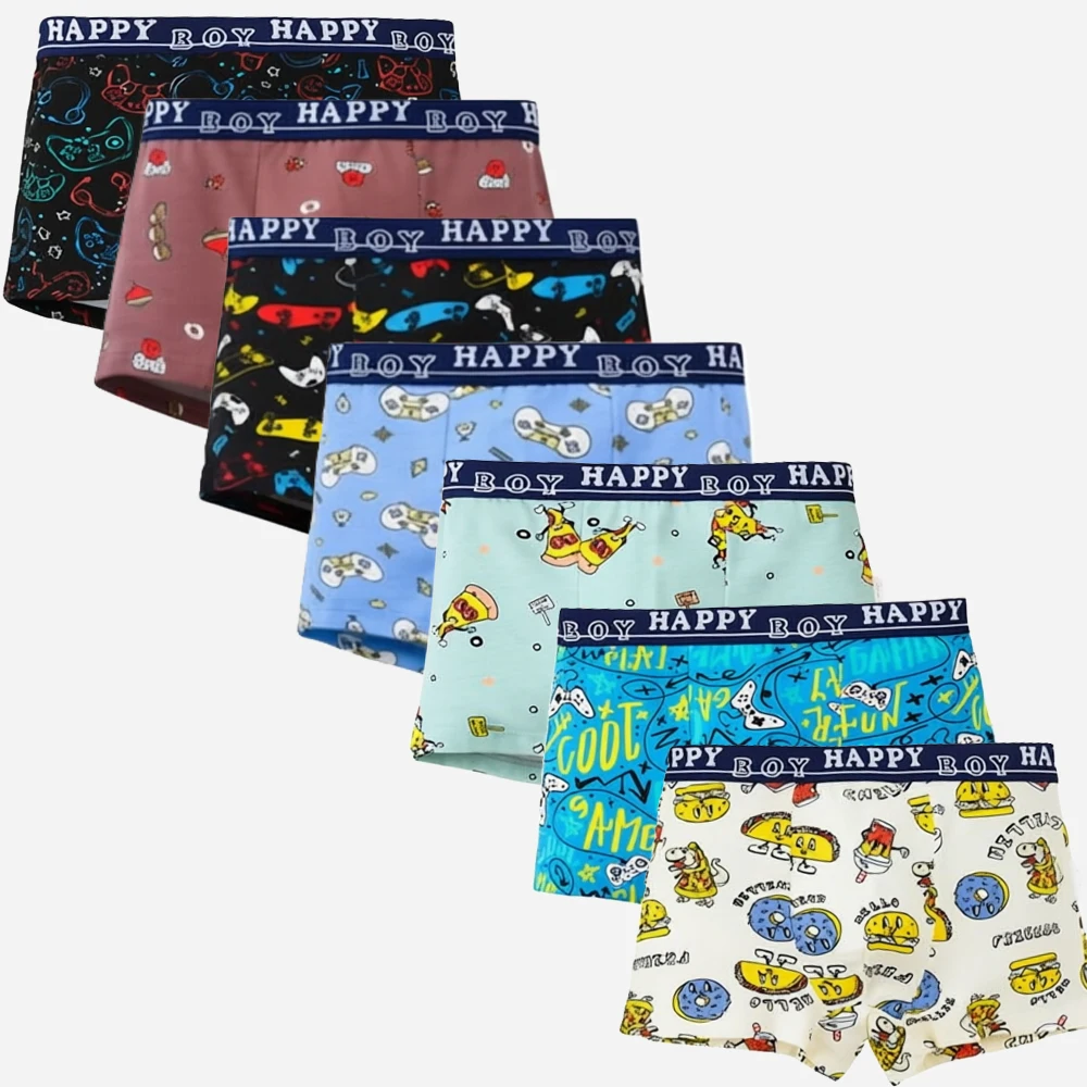 2/4/8 Pcs Lot Kids Underpants for Boys Boxer Briefs Sets 2026 New Children Cartoon Print Underwear Clothes Teenager Panties