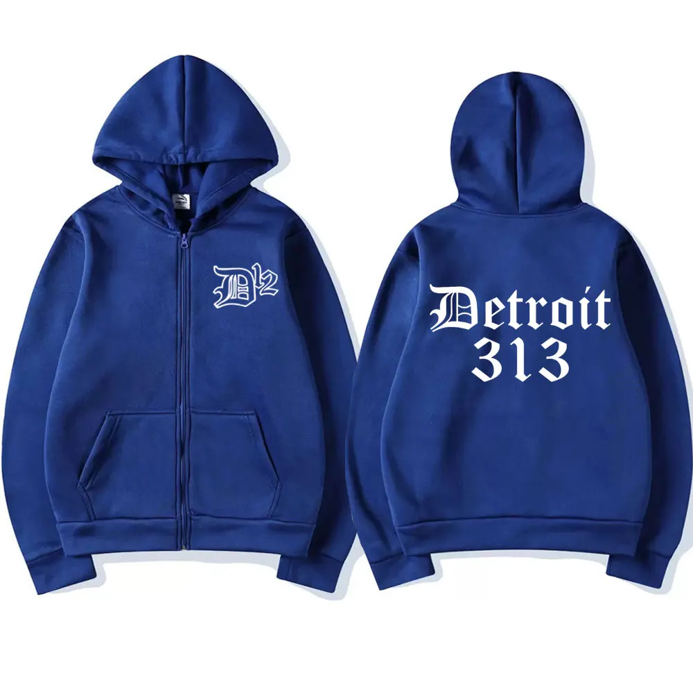 D12 Band Rapper Eminem Zipper Hoodie Detroit Michigan 313 Men Women Fashion Zip Up Hoodies Sweatshirt Jacket Hip Hop Streetwear