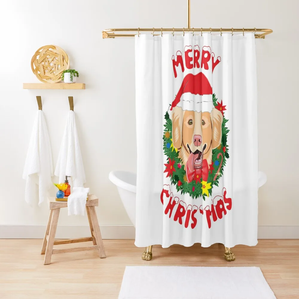 

Nova Scotia Duck Tolling Retriever Christmas Shower Curtain Bathroom Deco For Bathroom Shower Anime Bathroom Curtain